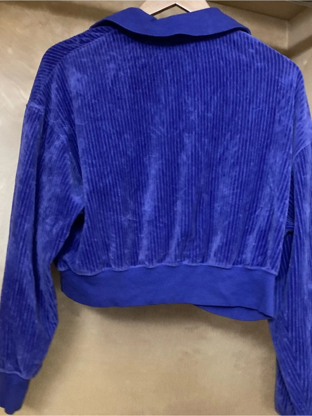 Nike Purple Ribbed Velour Half-Zip Pullover